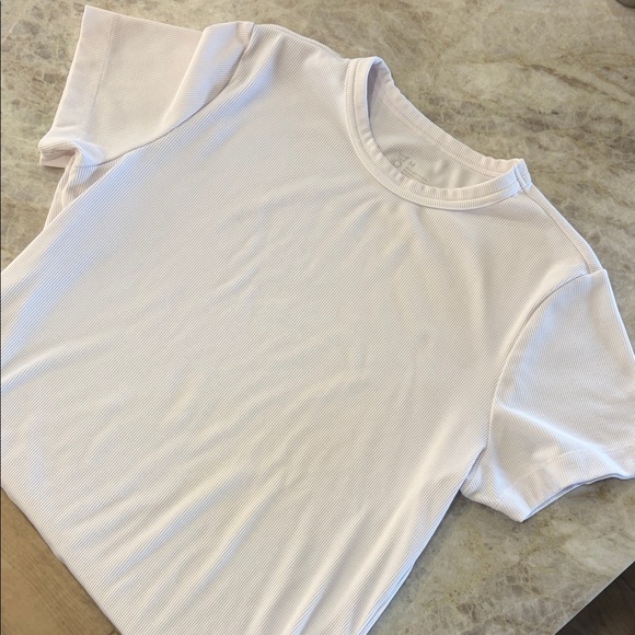 BOODY Ribbed White Crew Neck Tee - Picture 1 of 4